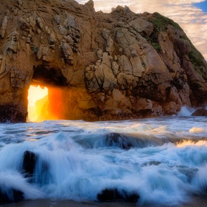 Pfeiffer Beach Keyhole Arch, Big Sur Photography, Highway 1, California Coast, Seascape Print, Ocean Wall Decor, Garrapata Beach,