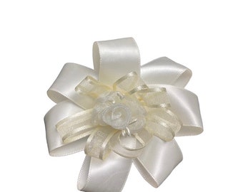 Ivory Satin Hair Clip