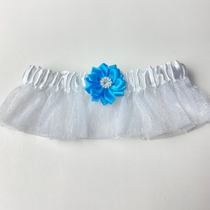 Jarretière bleue de mariage, accessoire de mariage, cadeaux, jarretière de jet, jarretière de bal de promo, jarretière de lingerie, quelque chose de bleu