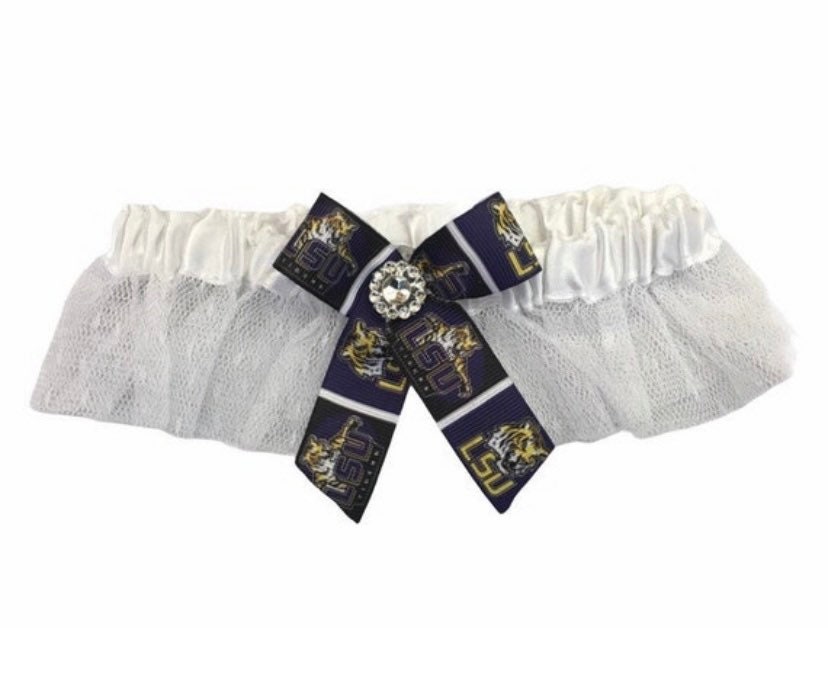 LSU Tigers Wedding Garter: Sports Team Bridal Accessory