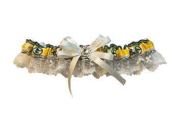 Green Bay Packers Inspired Wedding Garter Belt Set W/ White Lace - Etsy Green Bay Packers Inspired Wedding Garter Belt Set W/ White Lace - Etsy