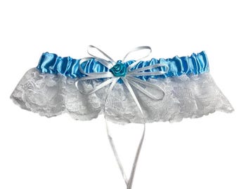 Blaues Spitzen Strumpfband