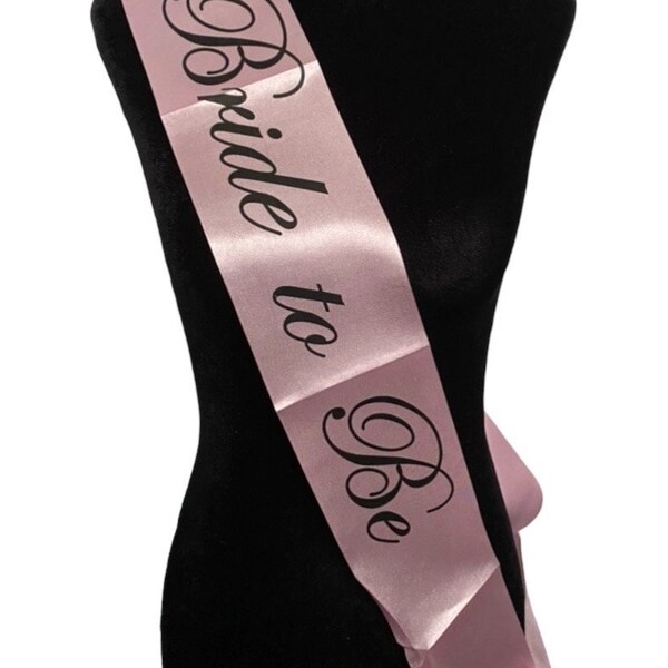 Pink Bride to Be Sash, Bachelorette Party Sash, Bridal Shower Sash