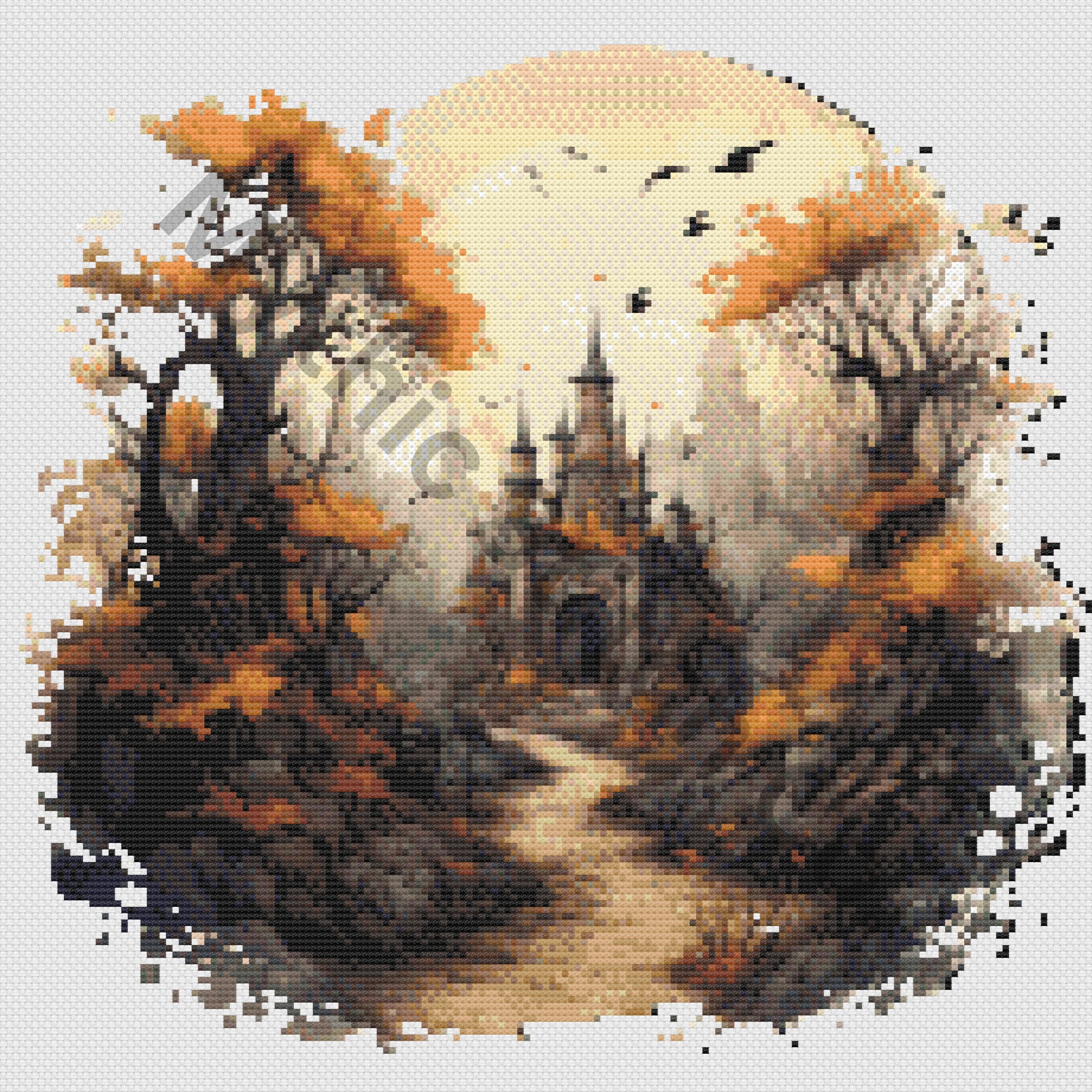 Haunted House Cross Stitch Pattern. Halloween Castle Scene PDF Download ...