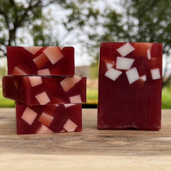 Handmade Soap - Cranberry Cocktail - Glycerin Soap, Vegan Soap, Hand Soap, Red Soap, Favor Soap, Gift Soap, Christmas Soap, Winter Soap