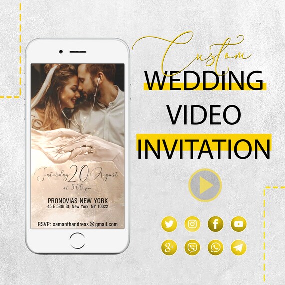 Always Together, Holding Hands Wedding Video Invitation, Animated Save the Date (Digital Download)