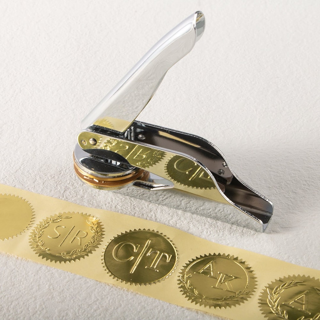Personalized Embosser Stamp Custom Wedding Embosser Stamp Etsy
