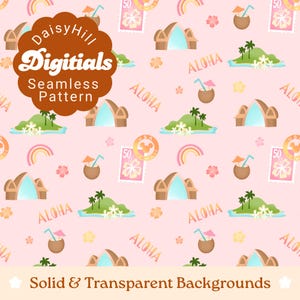 Hawaii Resort | Repeating Pattern for sublimation and fabric | Solid and Transparent Backgrounds