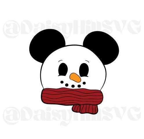Layered Mickey Snow Man SVG - Etsy