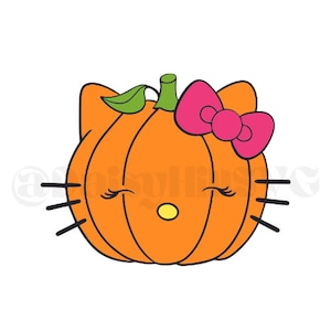 Halloween pumpkin cute cat SVG, PNG, JPG