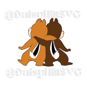 Chip and Dale Backside SVG, PNG, DXF, Digital Files