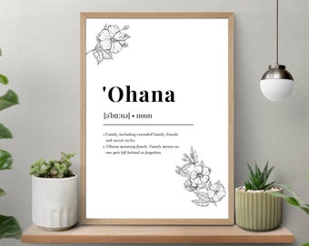 Ohana Definition Art Print, Hawaiian Home Decor (digital Download