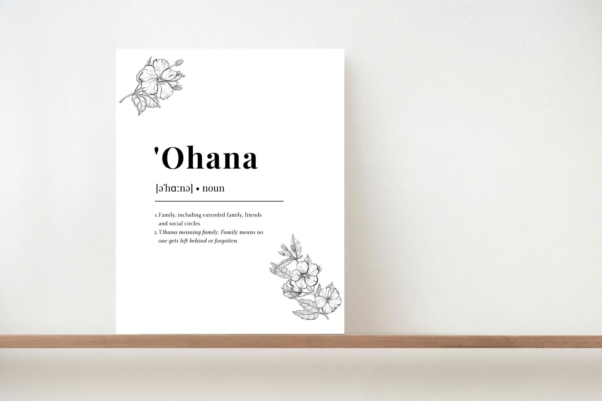 Ohana Definition Art Print, Hawaiian Home Decor (digital Download