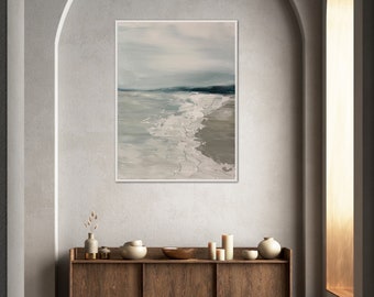 Abstract Lake Art Print, Soothing Coastal Wall Decor (Digital Download)