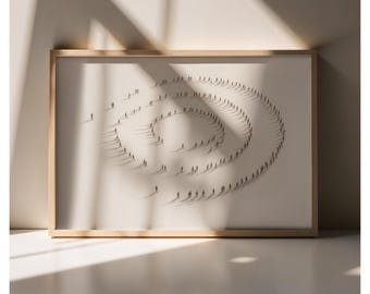 Minimalist Spiral People Wall Art Printable, Neutral Abstract Human Silhouettes, Modern Scandinavian Beige Decor