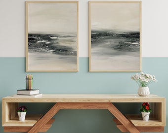 Abstract Lake Art Print Set, Soothing Seascape (Digital Prints)