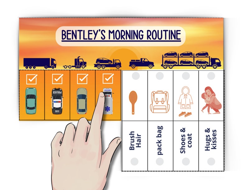 Trucks Bedtime Routine Chart, Kids Chore Chart (digital Download) - Etsy
