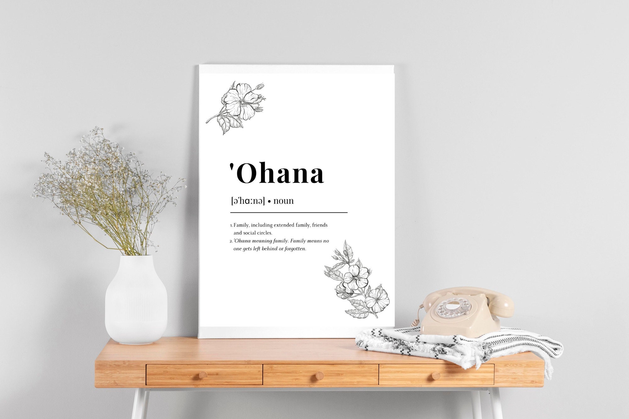 Ohana Definition Art Print, Hawaiian Home Decor (digital Download
