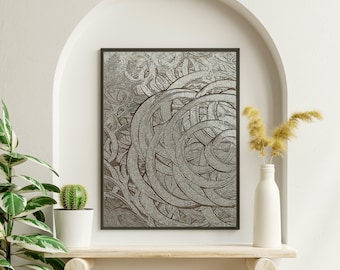 Japandi Abstract Wall Art Print, Soothing Wabi Sabi Decor (Digital Download)