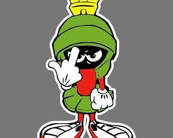 4-pack Funny Marvin the Martian Flip off Sticker 4.5