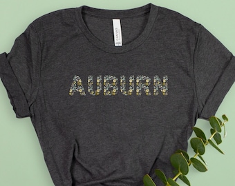 Auburn Floral Tee, Groovy Auburn Shirt, Retro Auburn Swag, Women's Auburn Shirt, Unisex Auburn Fan Tee, Auburn Fan Teacher Gift