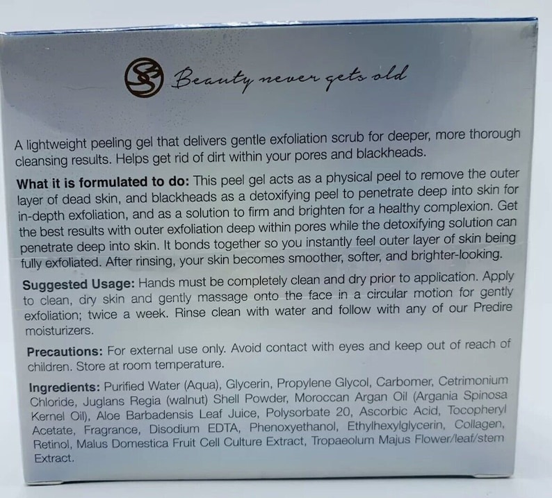 New Predire Paris Argan Oil Facial Peeling Gel With Vitamin E Etsy