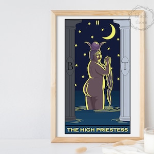 II. The High Priestess - Tarot Card Major Arcana Witch Print Large 12x18