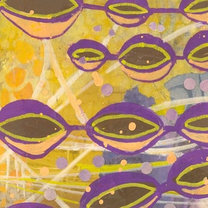 Original Abstract Mixed Media Painting and Collage on Paper Titled &quot;Titan&quot;