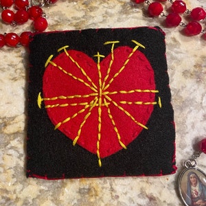 Estojo de rosário/Senhora das Dores/Costura DIY com feltro/Lindo presente sagrado/Somente padrão