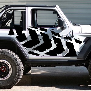 Tire Track Decal Fits Jeep Wrangler TJ, JK, JL Side Doors (2-doors)