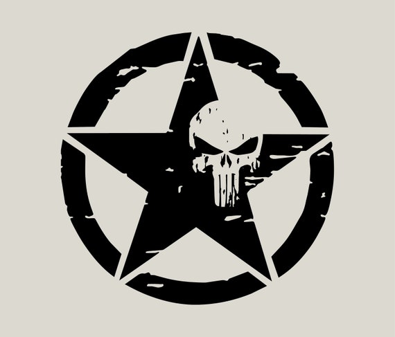 2 Punisher Military Star Decals Patriotic Car Stickers. Sizes Available. Etsy