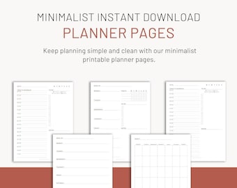 Daily Planner, Weekly Planner, Monthly Planner, Instant Download, Printable Planner, Digital Planner Pages, A5 Planner Inserts, Planner Page