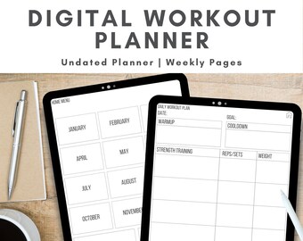 Digitaler Trainingsplaner, Trainingsplaner, Digitaler Fitnessplaner, Fitnessjournal, Bemerkenswerte 2 Vorlagen, Guter Notizen Planer, Bemerkenswert