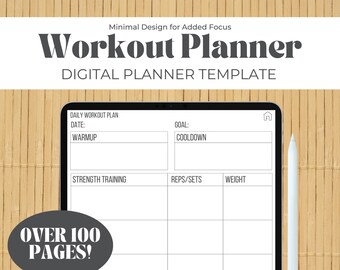 Digitaler Trainingsplaner, Trainingsplaner, Digitaler Fitnessplaner, Fitnessjournal, Bemerkenswerte 2 Vorlagen, Guter Notizen Planer, Bemerkenswert