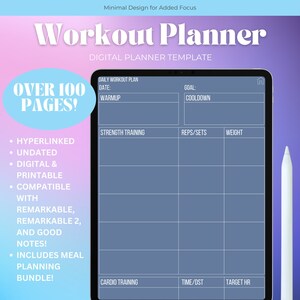 Planificateur d&#39;entraînement numérique, Planificateur d&#39;entraînement, Planificateur de fitness numérique, Journal de fitness, Remarquable 2 modèles, Planificateur de bonnes notes, Remarquable