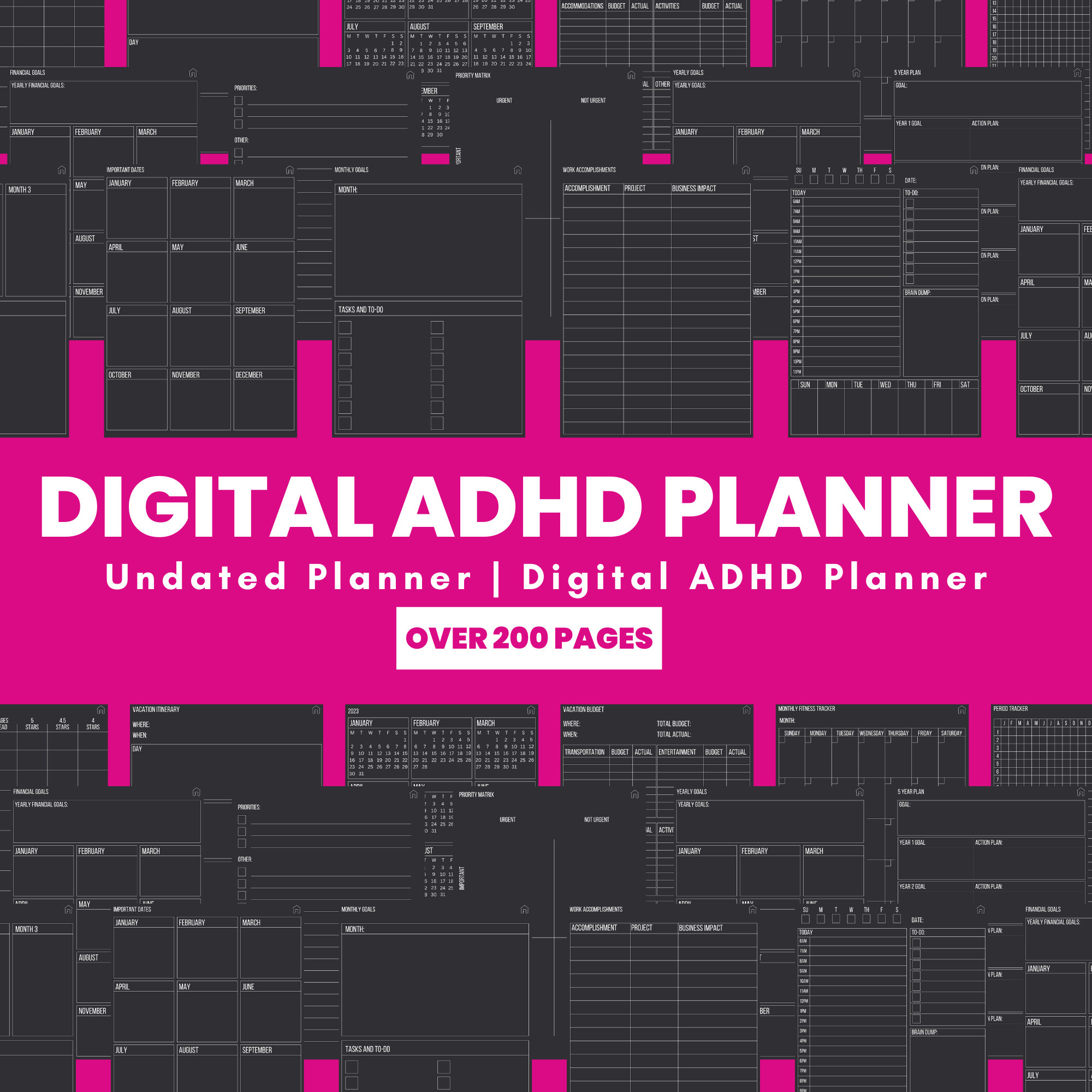 ADHD Planner, Good Notes Planner, ADHD Digital Planner, Adhd Planner ...