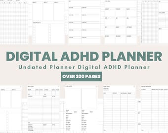 ADHD Planner, ADHD Digital Planner,ADHD Planner Printable,adhd Planner Adult,adhd daily planner,undated digital planner,adhd planner digital