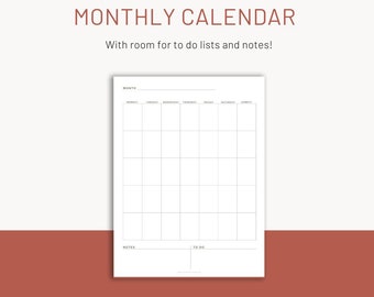 Monthly Planner, Instant Download, Printable Planner, Digital Planner Pages, A5 Planner Inserts, Planner Page, Digital Planner, Monthly