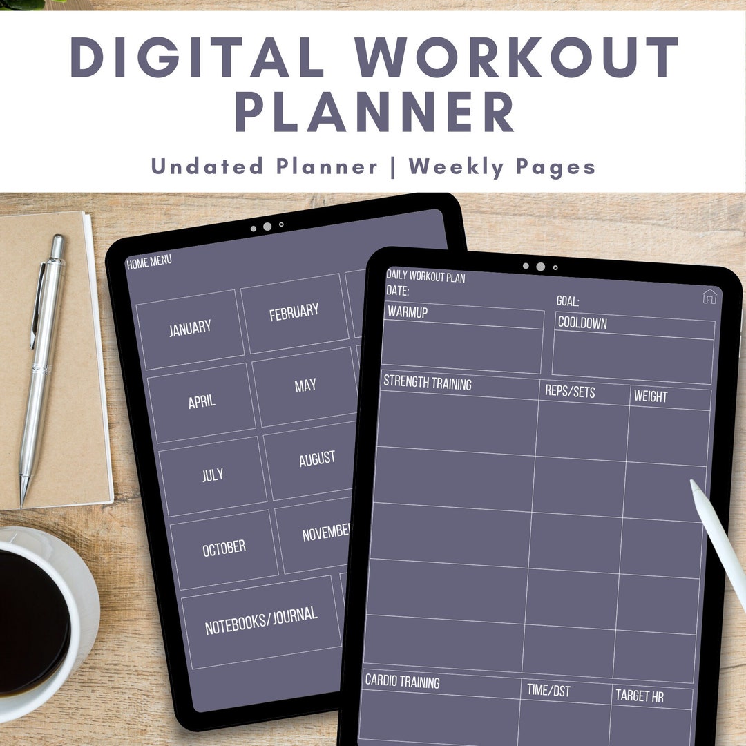 Digital Workout Planner, Workout Planner, Digital Fitness Planner