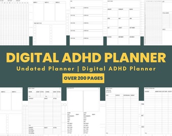 ADHD Planner, ADHD Digital Planner,ADHD Planner Printable,adhd Planner Adult,adhd daily planner,undated digital planner,adhd planner digital