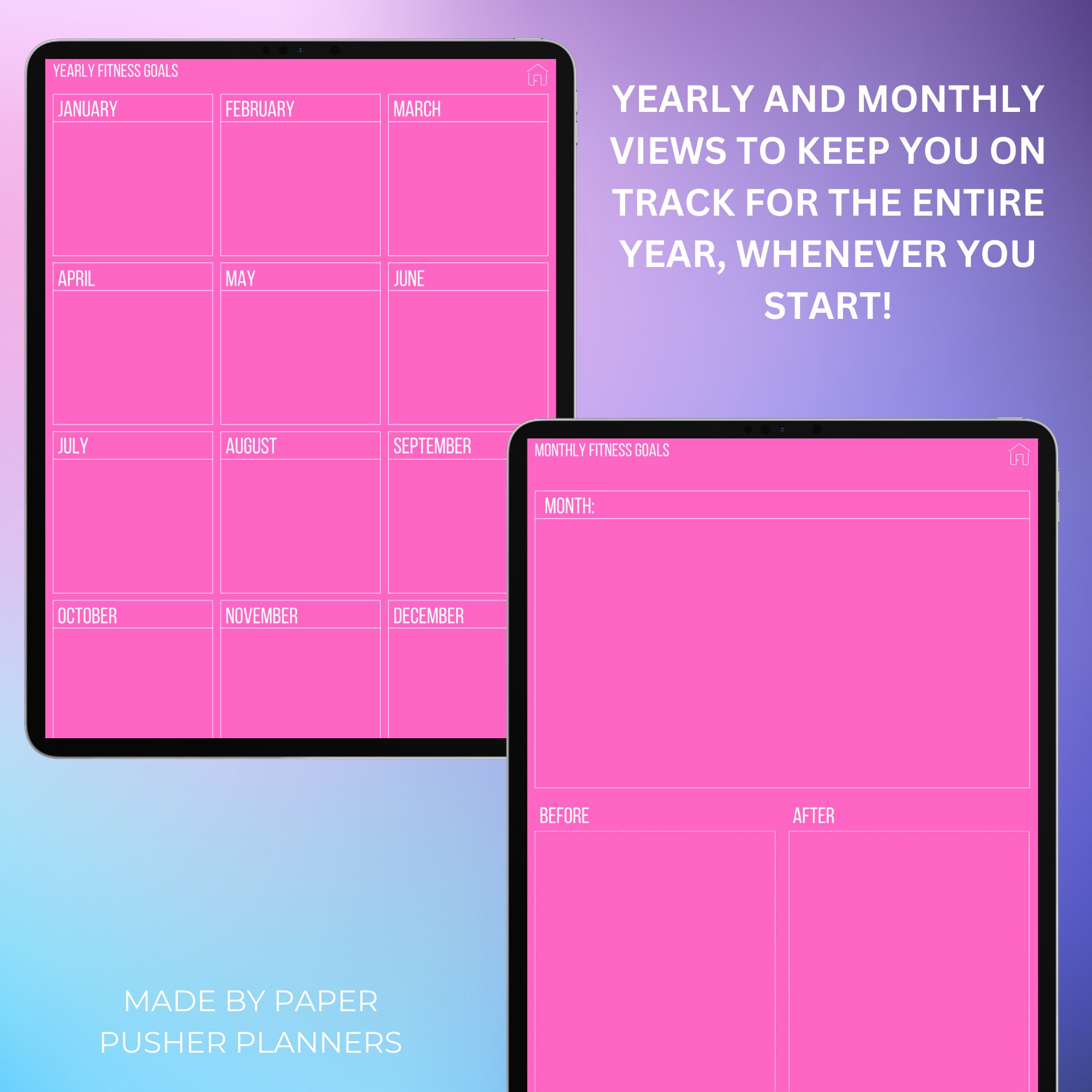 Digital Workout Planner, Workout Planner, Digital Fitness Planner