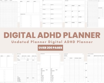 ADHD Planner, ADHD Digital Planner,ADHD Planner Printable,adhd Planner Adult,adhd daily planner,undated digital planner,adhd planner digital