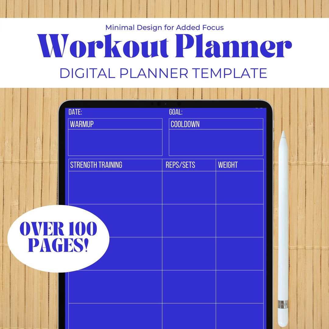 Digital Workout Planner, Workout Planner, Digital Fitness Planner