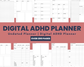 ADHD Planner, ADHD Digital Planner,ADHD Planner Printable,adhd Planner Adult,adhd daily planner,undated digital planner,adhd planner digital