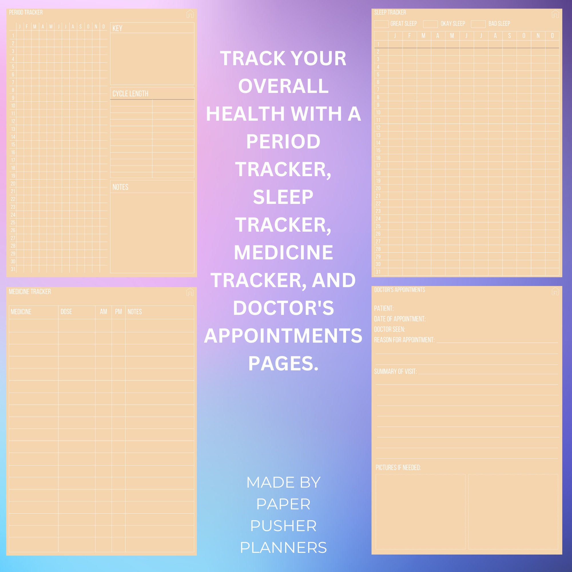 Digital Workout Planner, Workout Planner, Digital Fitness Planner