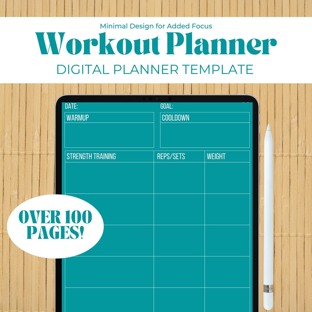 Digital Workout Planner Workout Planner Digital Fitness Etsy