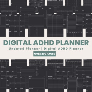 ADHD Planner, ADHD Digital Planner, Dark digital planner,adhd Planner Adult,adhd daily planner,undated digital planner,adhd planner digital