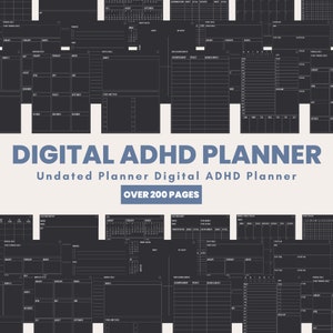 ADHD Planner, ADHD Digital Planner, Dark digital planner,adhd Planner Adult,adhd daily planner,undated digital planner,adhd planner digital