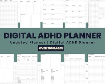 ADHD Planner, ADHD Digital Planner,ADHD Planner Printable,adhd Planner Adult,adhd daily planner,undated digital planner,adhd planner digital