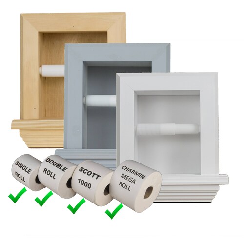 Tufton Recessed Solid shops Wood Toilet Paper Holder